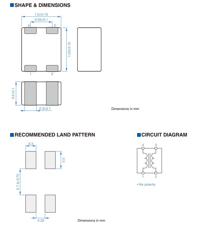 Mechanical Drawing - TDK MCZ1210AH Common Mode Filters